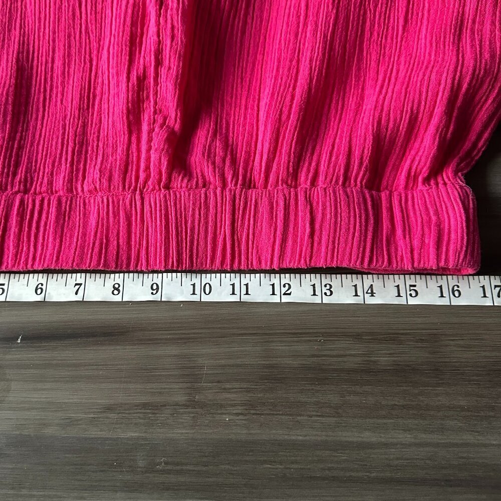 NWOT Soft Surroundings Khulani Pink Wide Leg Gauze Pants Size Large Lightweight - Picture 9 of 12